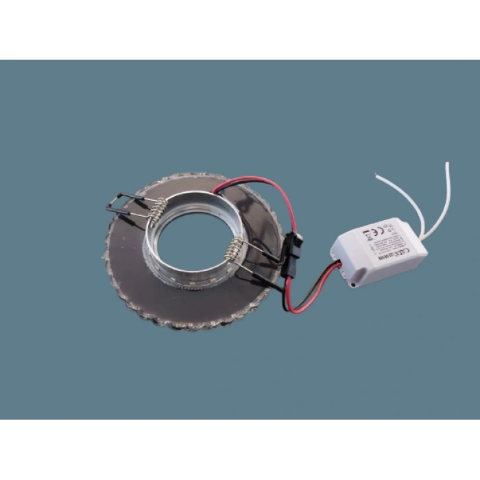 CATA İpek Dekoratif Cam Spot Yuvarlak Kristal Krom 3w Efektli 4000K GU10 (Duy Ampul Hariç)