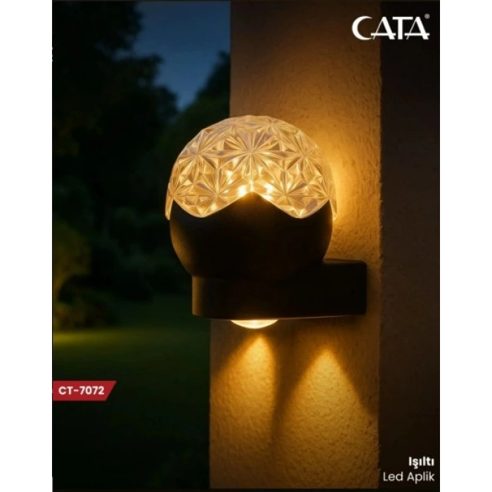 CATA Işıltı Led Duvar Aplik 15w 3200K Günışığı IP44 Çift Taraflı Led Efektli (Dış Mekan)