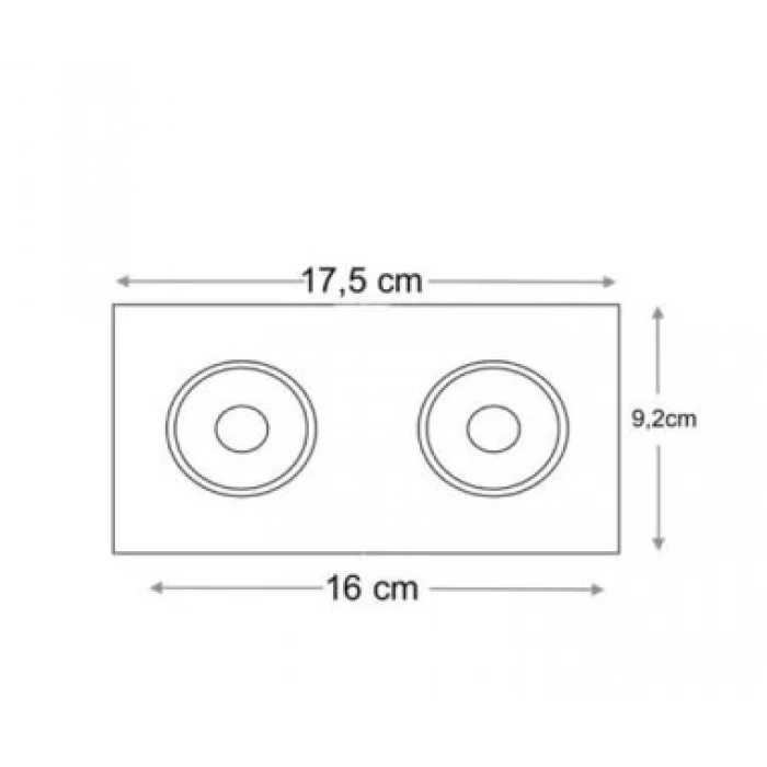 CATA Jaguar Siyah-Rose Kare Sıva Altı Spot 2xGU-10 Duylu (Ampulsüz)