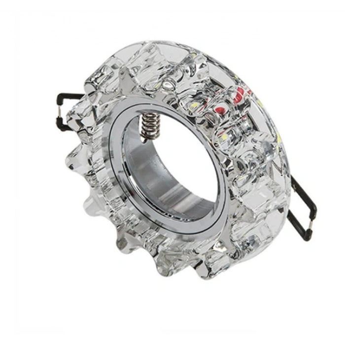 CATA Karanfil Dekoratif Cam Spot Yuvarlak Kristal Krom 3w Efektli 4000K GU10 (Duy Ampul Hariç)