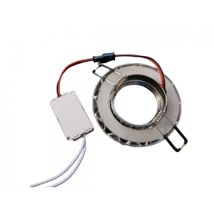 CATA Karanfil Dekoratif Cam Spot Yuvarlak Kristal Krom 3w Efektli 4000K GU10 (Duy Ampul Hariç)