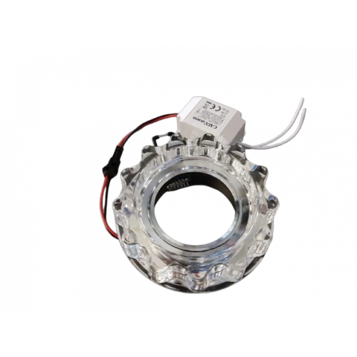 CATA Karanfil Dekoratif Cam Spot Yuvarlak Kristal Krom 3w Efektli 4000K GU10 (Duy Ampul Hariç)