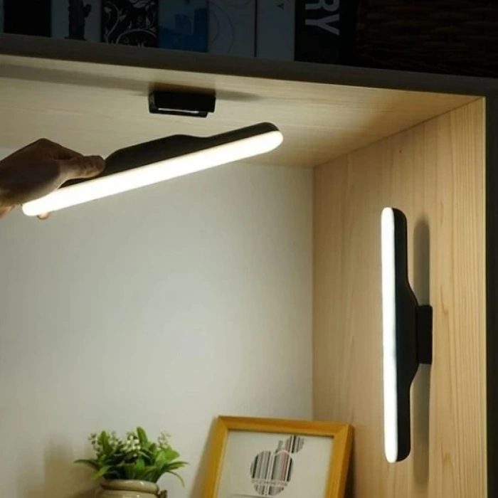 CATA Martı Led Cabinet Light Type-C Şarjlı Aplik SİYAH 3 Renk Işık Beyaz-Günışığı-Açık Günışığı (6400-3200-4000)