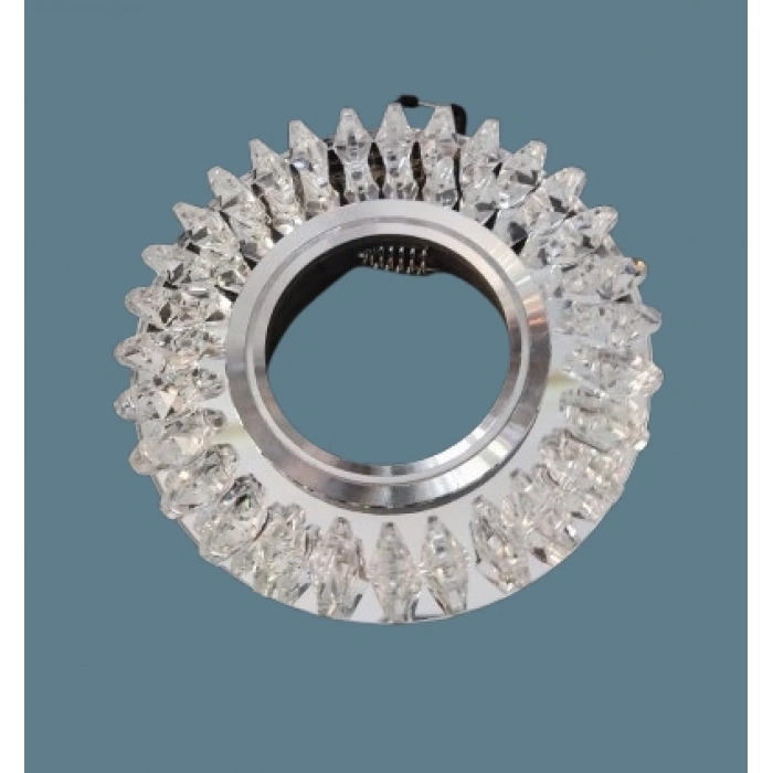 CATA Menekşe Dekoratif Cam Spot Yuvarlak Kristal Krom GU10 (Duy Ampul Hariç)