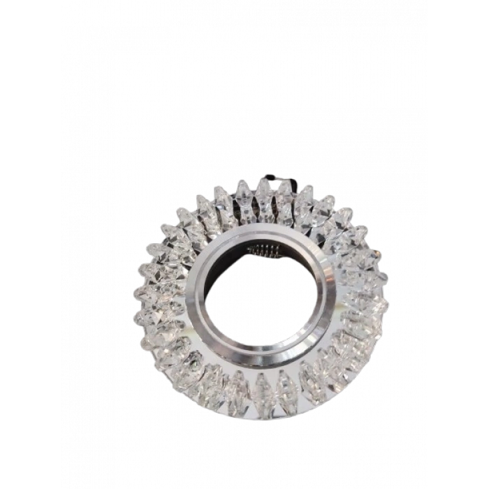 CATA Menekşe Dekoratif Cam Spot Yuvarlak Kristal Krom GU10 (Duy Ampul Hariç)