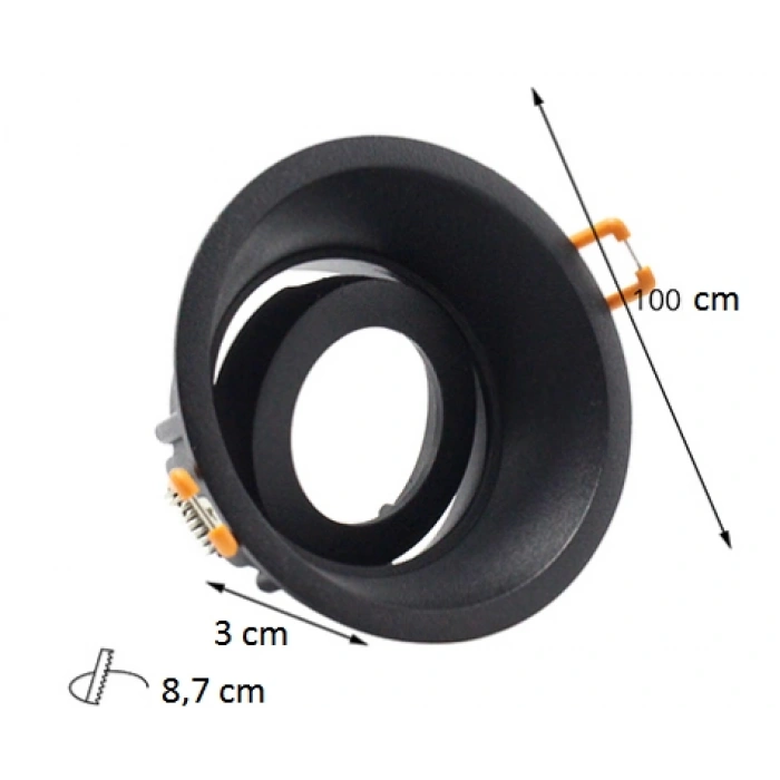 CATA Panter Siyah Yuvarlak Sıva Altı Spot GU-10 Duylu (Ampulsüz)