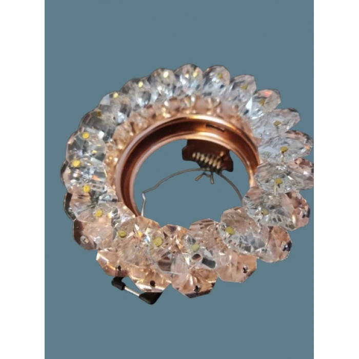 CATA Papatya Dekoratif Cam Spot Yuvarlak Kristal Gold GU10 (Duy Ampul Hariç)