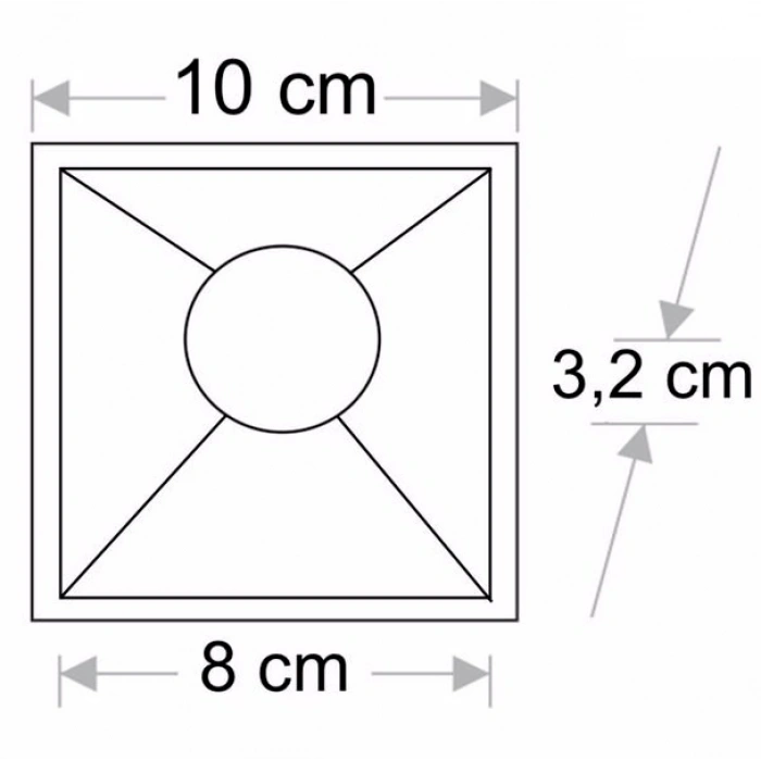 CATA Pars Beyaz Kare Sıva Altı Spot GU-10 Duylu (Ampulsüz)