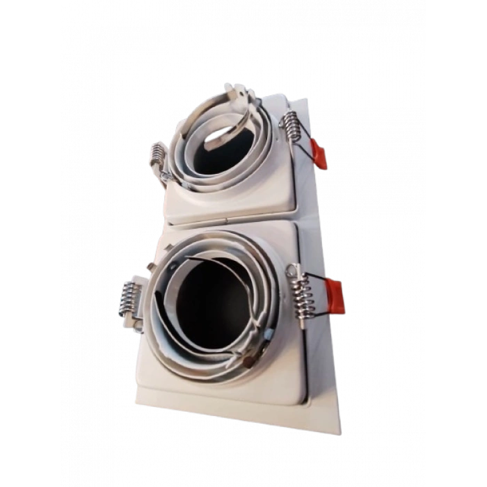 CATA Pars Beyaz Kare Spot 2Li Sıva Altı GU-10 Duylu (Ampulsüz)