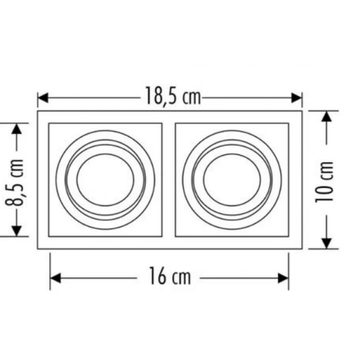 CATA Pars Beyaz Kare Spot 2Li Sıva Altı GU-10 Duylu (Ampulsüz)