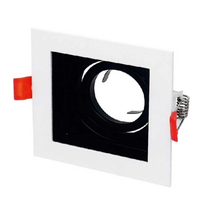 CATA Pars Beyaz-Siyah Kare Sıva Altı Spot GU-10 Duylu (Ampulsüz)