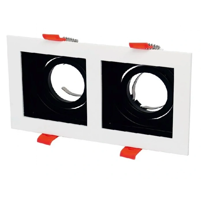 CATA Pars Beyaz-Siyah Kare Spot 2Li Sıva Altı GU-10 Duylu (Ampulsüz)