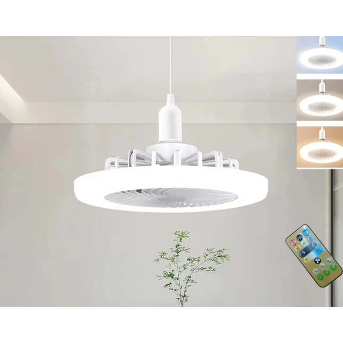 CATA Poyraz Fan 42w Ledli E-27 Duy a Takılabilen Kumandalı Vantilatör (Gizli Pervane)