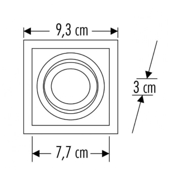 CATA Puma Siyah Kare Sıva Altı Spot GU-10 Duylu (Ampulsüz)