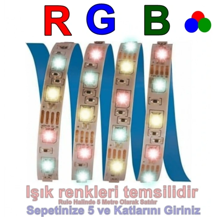 CATA RGB Dış Mekan Şerit Led 10 Çipli 1Mt 12V DC IP44