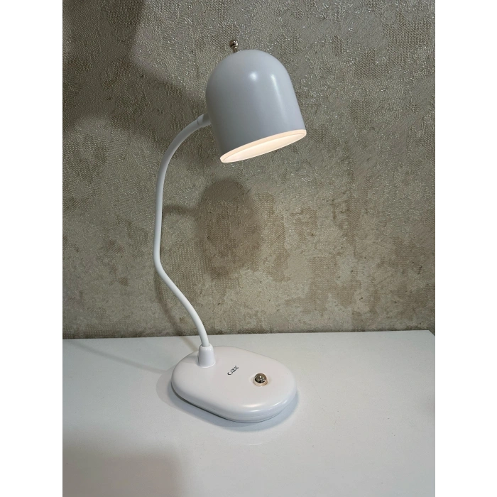 CATA Şarjlı Ledli BERLİN Masa Lambası BEYAZ 3 Renk Işık Abajur (Beyaz 6500k / Kırık Beyaz 4000k / Günışığı (Sarı)3200k)