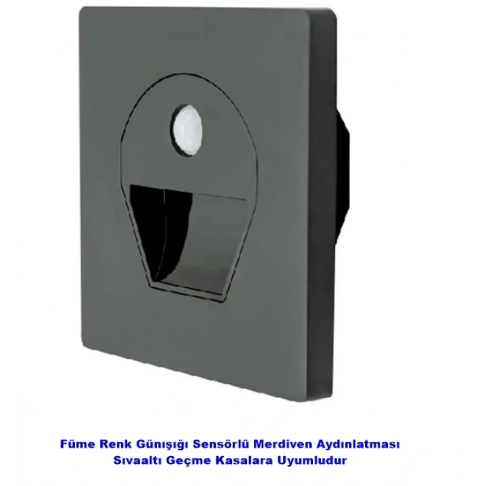 CATA Sensörlü Koridor Aydınlatma Füme 3000K Günışığı