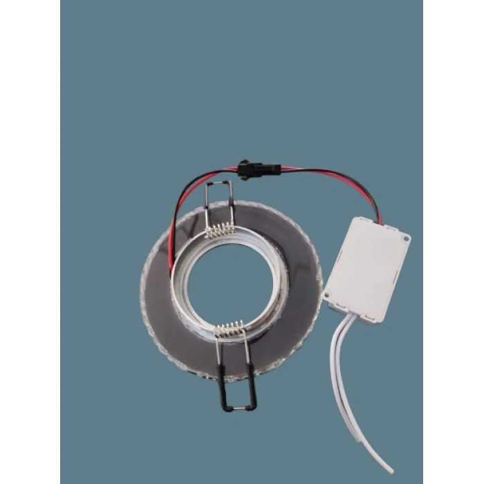 CATA Sim Dekoratif Cam Spot Yuvarlak Kristal Krom 3w Efektli 4000K GU10 (Duy Ampul Hariç)