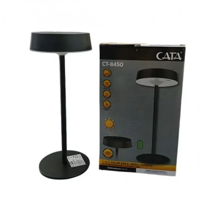 CATA Solar Şarjlı Ledli DUBAİ Masa Lambası 3 Renk Işık Abajur