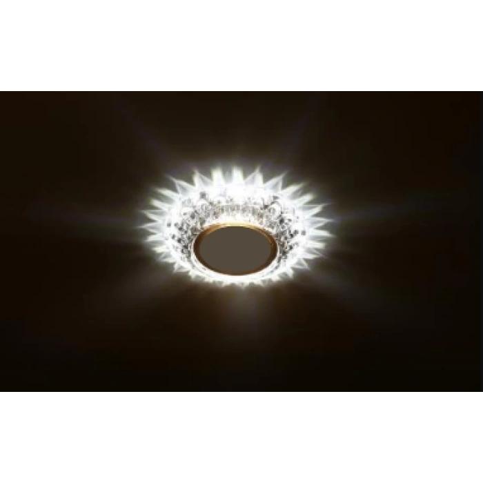 CATA Sümbül Dekoratif Cam Spot Yuvarlak Kristal Krom 3w Efektli 4000K GU10 (Duy Ampul Hariç)