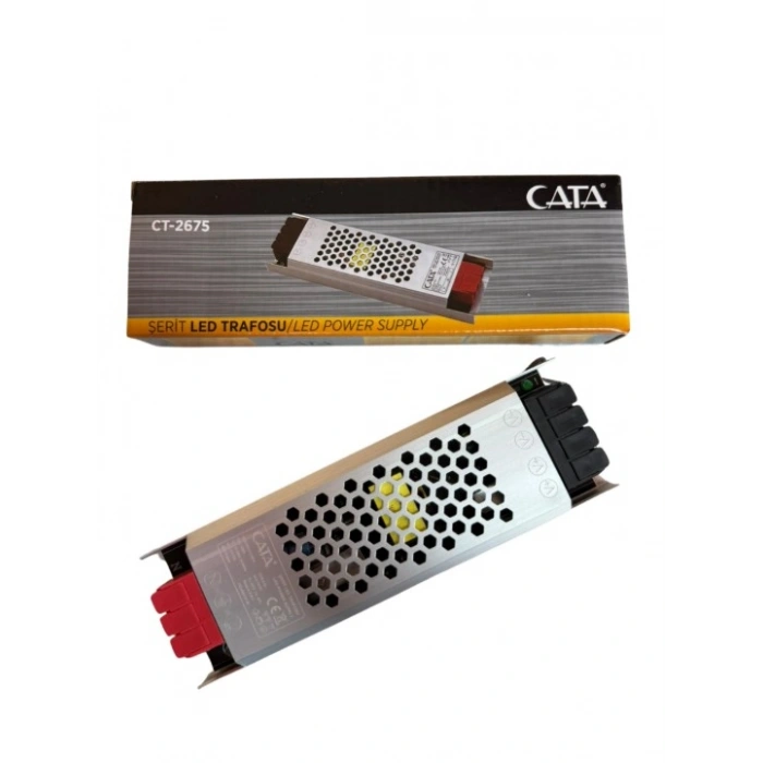 CATA Süper Slim 12v 12.5A Dc Şerit Led Trafosu 150w IP20 (12 Volt 12 Amper 12mt ye Kadar Kullanım İçin Uygundur)