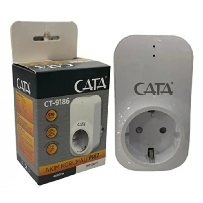 CATA Tekli Akım Korumalı Priz 220-240V Arası