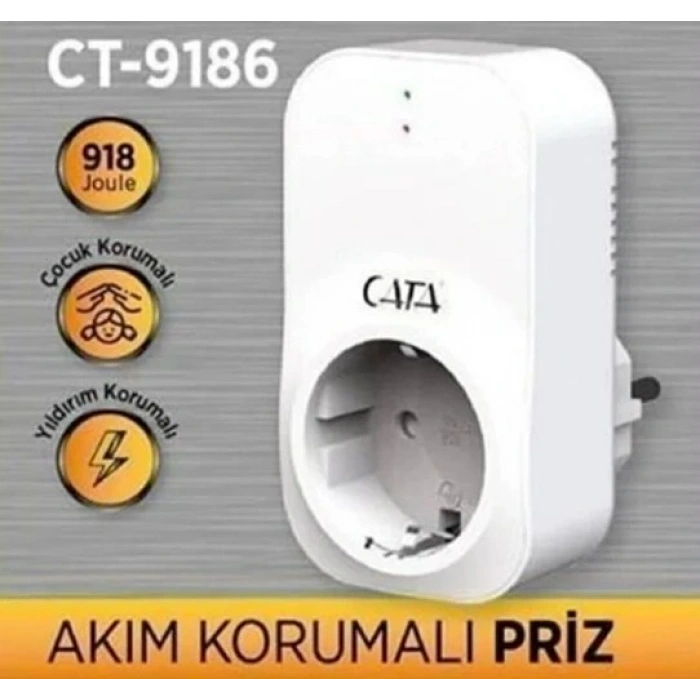 CATA Tekli Akım Korumalı Priz 220-240V Arası