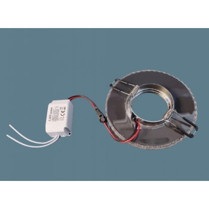 CATA Yağmur Dekoratif Cam Spot Yuvarlak Kristal Krom 3w Efektli 3000K GU10 (Duy Ampul Hariç)