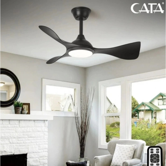 CATA Zürih Ledli Tavan Vantilatörü 40w Aydınlatma 70w Fan Kumandalı Dekoratif 3 Kanat