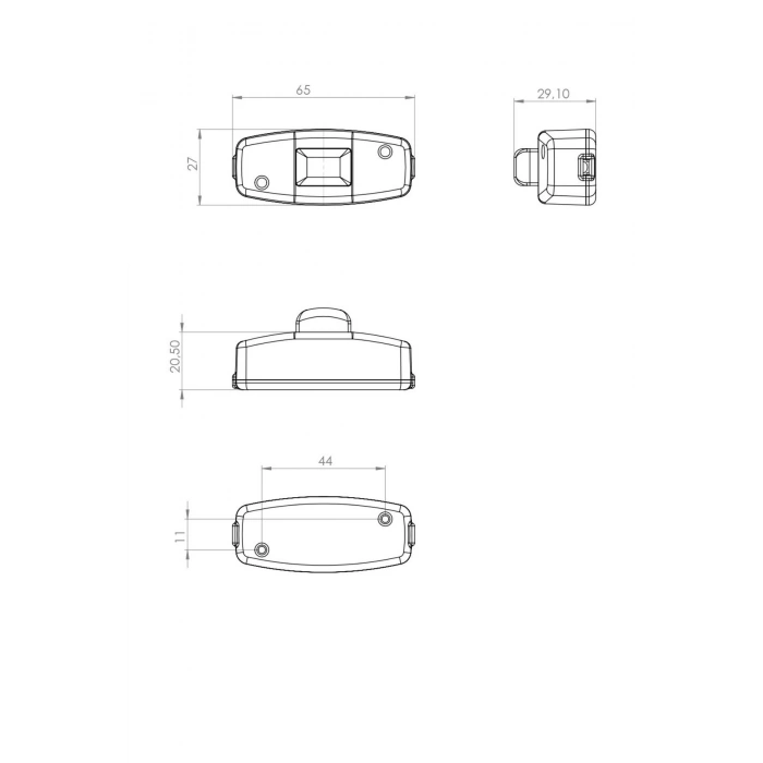 ÇETİNLER Çıt Çıt Butonlu Ara Puar Anahtar SİYAH (FAR)