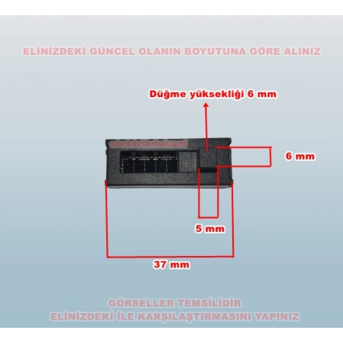 ÇETİNLER Sürgülü Anahtar 8 Kontak 0-1-2 220v 8A (Saç Kurutma Fön Makinesi Anahtarı)