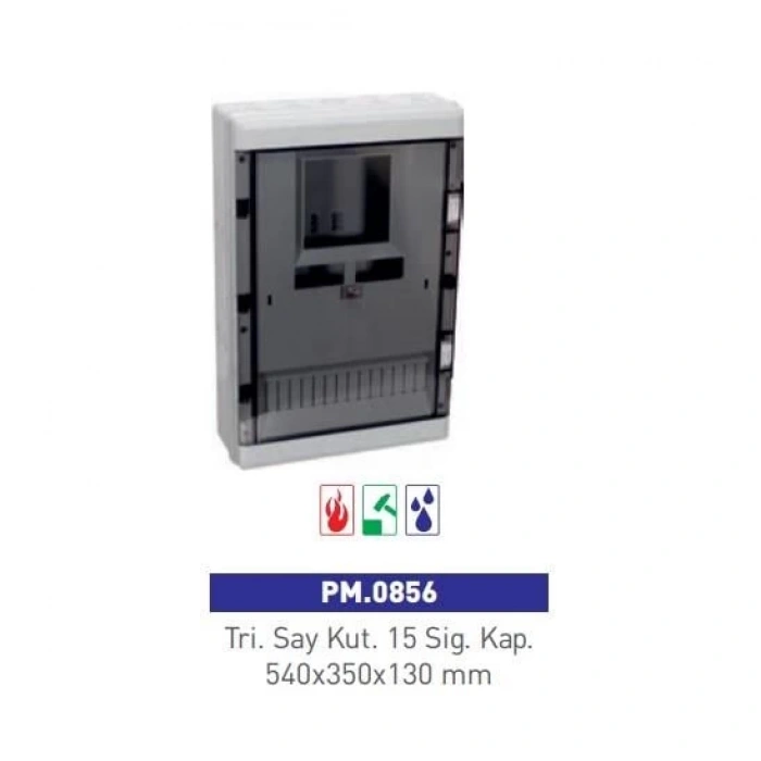 ÇETSAN 1 Trifaze Sayaçlı 15 Sigortalı Sıva Üstü Plastik Saat Kutusu Tek Sayaçlı S. Ü