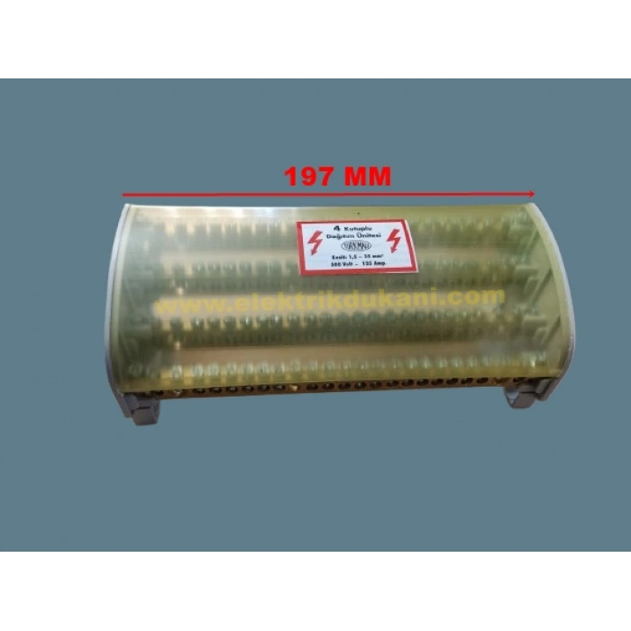 ÇETSAN 3 Faz 1 Nötür 2+23 25 Delikli Faz Dağıtım Barası 25 Delik 4 Sıra