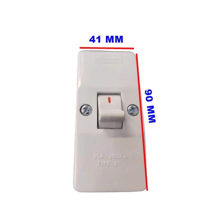 ÇETSAN - MUTLUSAN Bir Fazlı Bakalit Şalter Porselen 250V 25A Sıva Üstü Monofaze