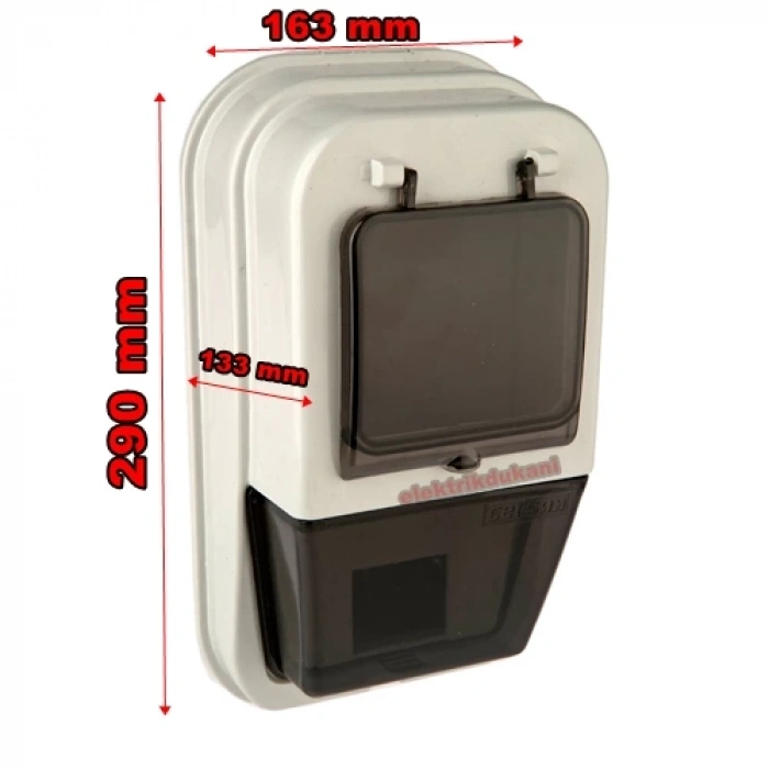 ÇETSAN Tek Sayaçlı Plastik Lüx Monofaze Sıva Üstü Dijital Sayaç Kutusu 1 Monofaze Saat