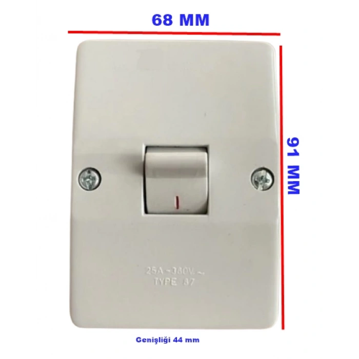 ÇETSAN - MUTLUSAN Üç Fazlı Bakalit Şalter Porselen 380V 25A Sıva Üstü Trifaze