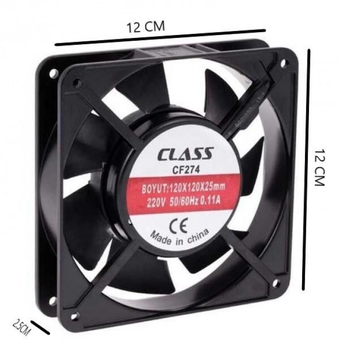 CLASS 120x120x38 Ac 220v Metal Pano Soğutma Fanı 220 Volt