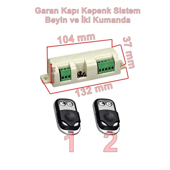 CUPPON Kumandalı Otomatik Garaj Kapısı ve Kepenk Kumanda Alıcı Sistemi + 2 Kumandalı (Kumanda Kartı)
