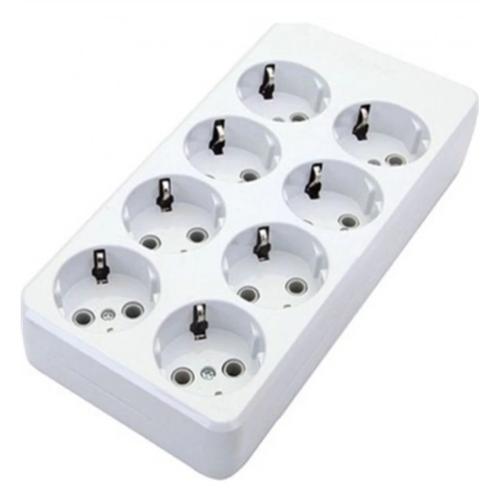 DEPA 8li Seyyar Topraklı Grup Priz Kablosuz Beyaz