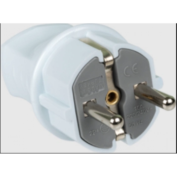 DEPA KONZA Erkek Topraklı Fiş Beyaz Düz Tip