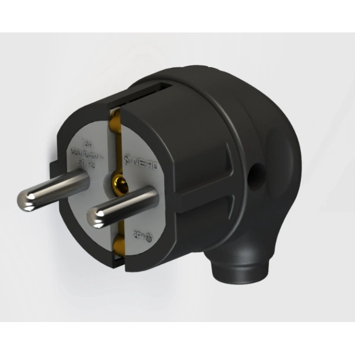 DEPA - KONZA SİYAH Erkek L Tip Topraklı Fiş Plastik