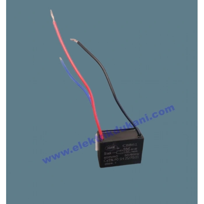 DGARE 400 VAC 1.2uF + 0.6uF Üç Kablolu Tavan Vantilatörü Motor Kalkış Kondansatörü 50/60Hz