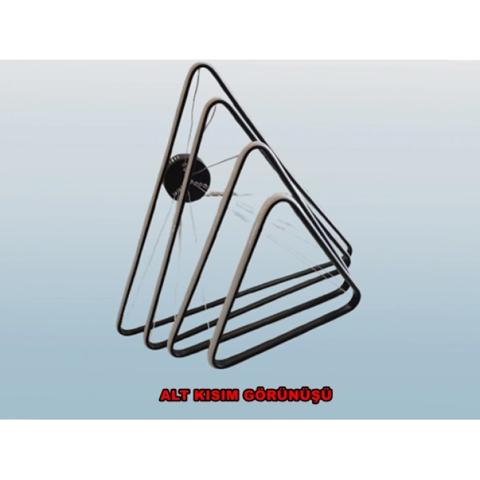 DMR 4 Katlı Üçgen Sarkıt Led Avize SİYAH Kasa Üç Renk 6500k/4000k/3000k (Beyaz /Ilık Beyaz/Sarı (Günışığı))