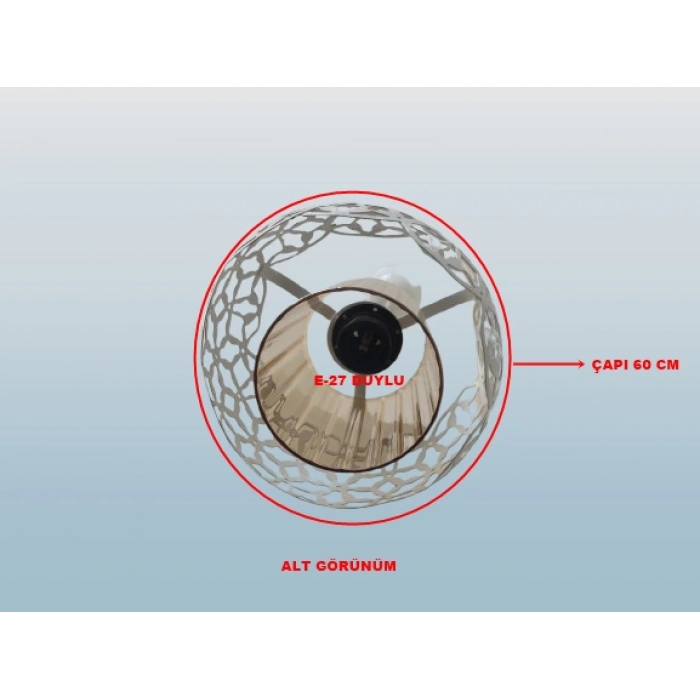 DMR Boyalı Yuvarlak Tekli Avize E-27 Beyaz