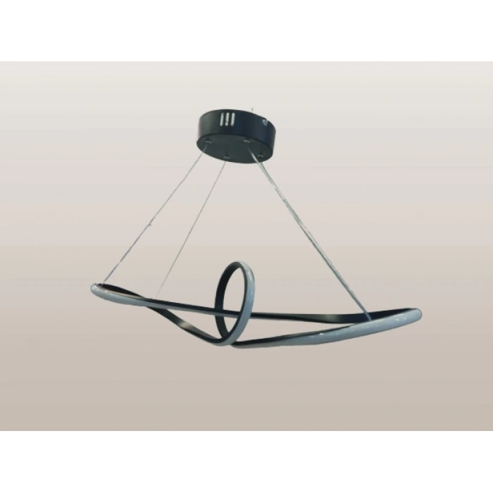 DMR Çemberli Papyon Sarkıt Led Avize SİYAH Kasa Üç Renk 6500k/4000k/3000k (Beyaz /Ilık Beyaz/Sarı (Günışığı))