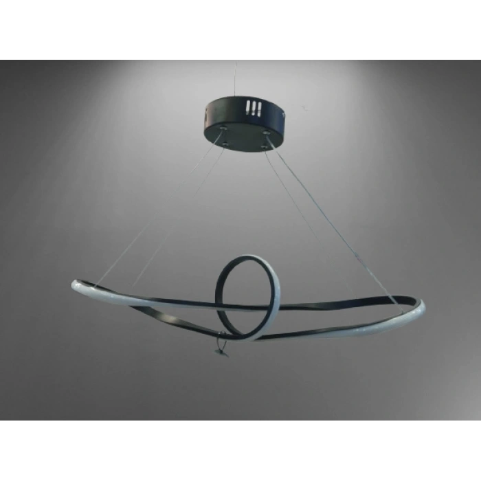 DMR Çemberli Papyon Sarkıt Led Avize SİYAH Kasa Üç Renk 6500k/4000k/3000k (Beyaz /Ilık Beyaz/Sarı (Günışığı))