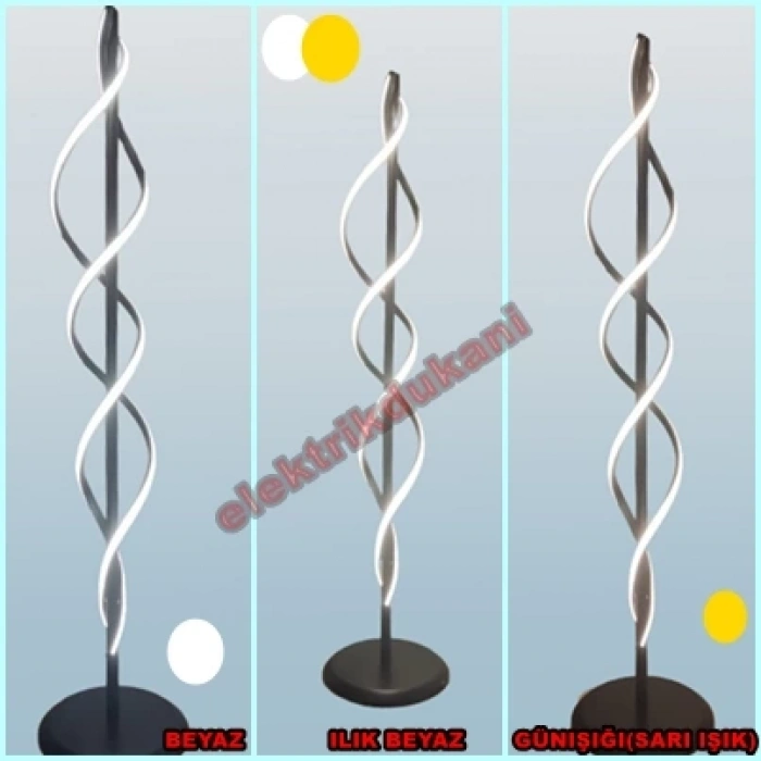 DMR İkili Sarmal Led Lambader SİYAH Kasa Üç Renk 6500k/4000k/3000k (Beyaz /Ilık Beyaz/Sarı (Günışığı))