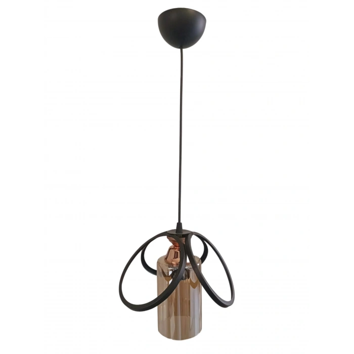 DMR Kardelen Camlı Tekli Avize E-27 SİYAH