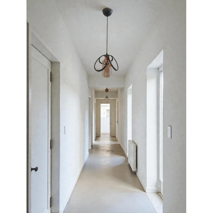 DMR Kardelen Camlı Tekli Avize E-27 SİYAH