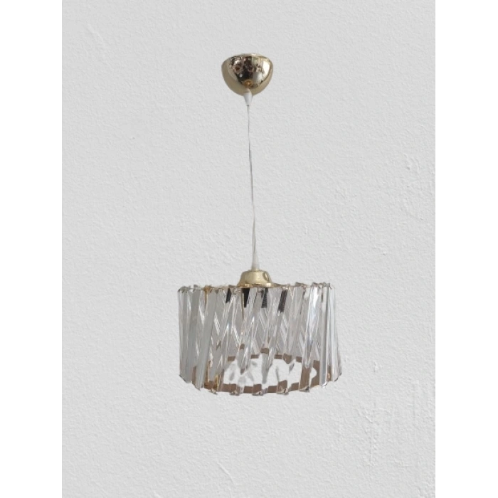 DMR Kristal Taşlı GOLD Büyük Yuvarlak Avize E-27 Duylu